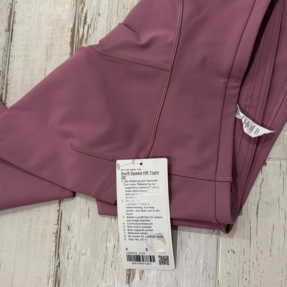 Lululemon dusty rose Swift Speed High-Rise Tight sz. 4 - Picture 4 of 4